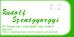 rudolf szentgyorgyi business card